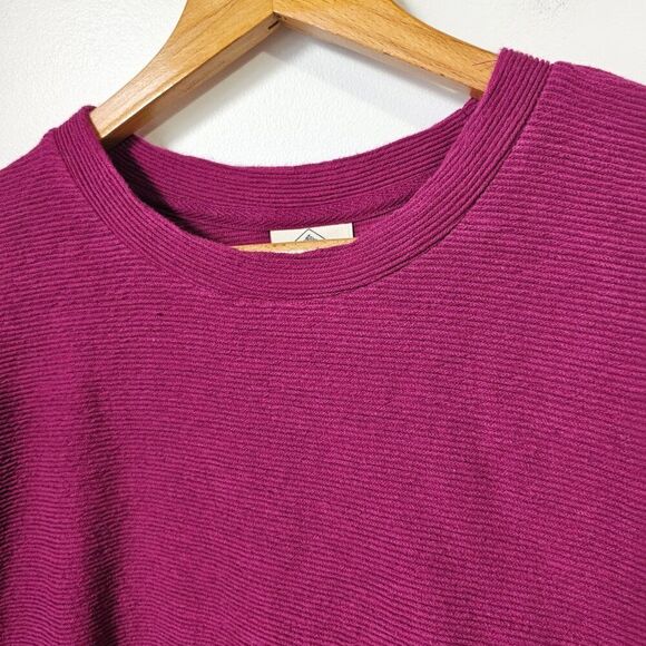 EUC ST JOHN'S BAY MAGENTA RIBBED CREW NECK BOXY PULLOVER SZ L - Picture 4 of 15
